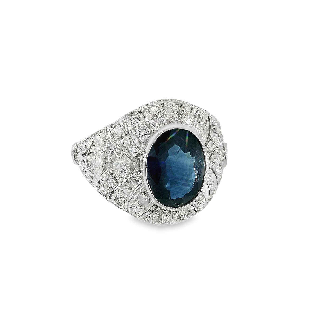 Platinum, Sapphire & Diamonds Cocktail Ring