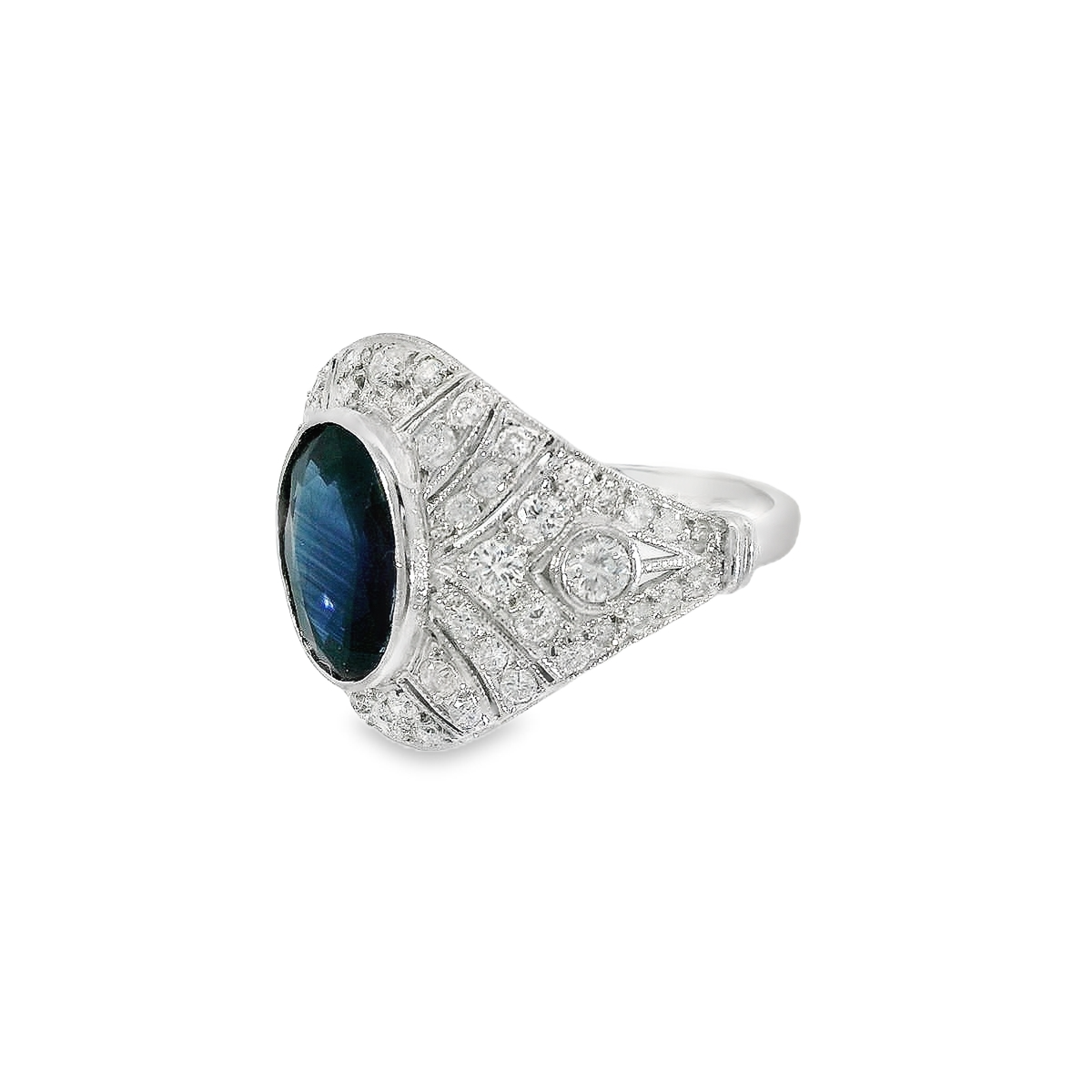 Platinum, Sapphire & Diamonds Cocktail Ring