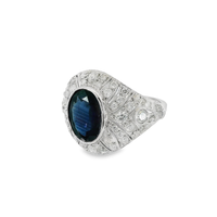 Platinum, Sapphire & Diamonds Cocktail Ring