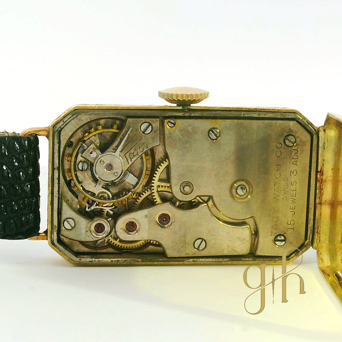 1920's Tacy Watch Co. Art Deco Tank Gold Watch