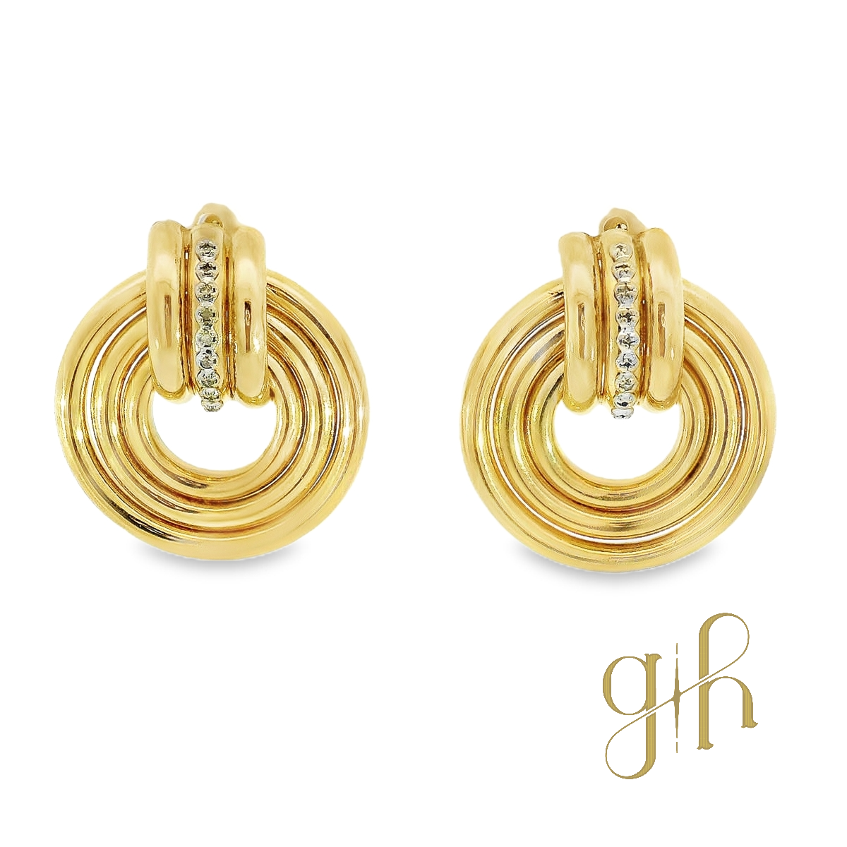 Round Disc Style Diamond Earrings