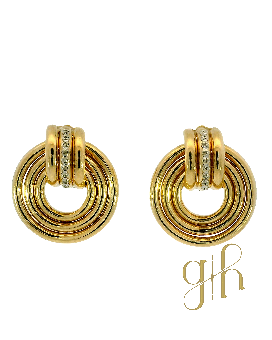 Round Disc Style Diamond Earrings