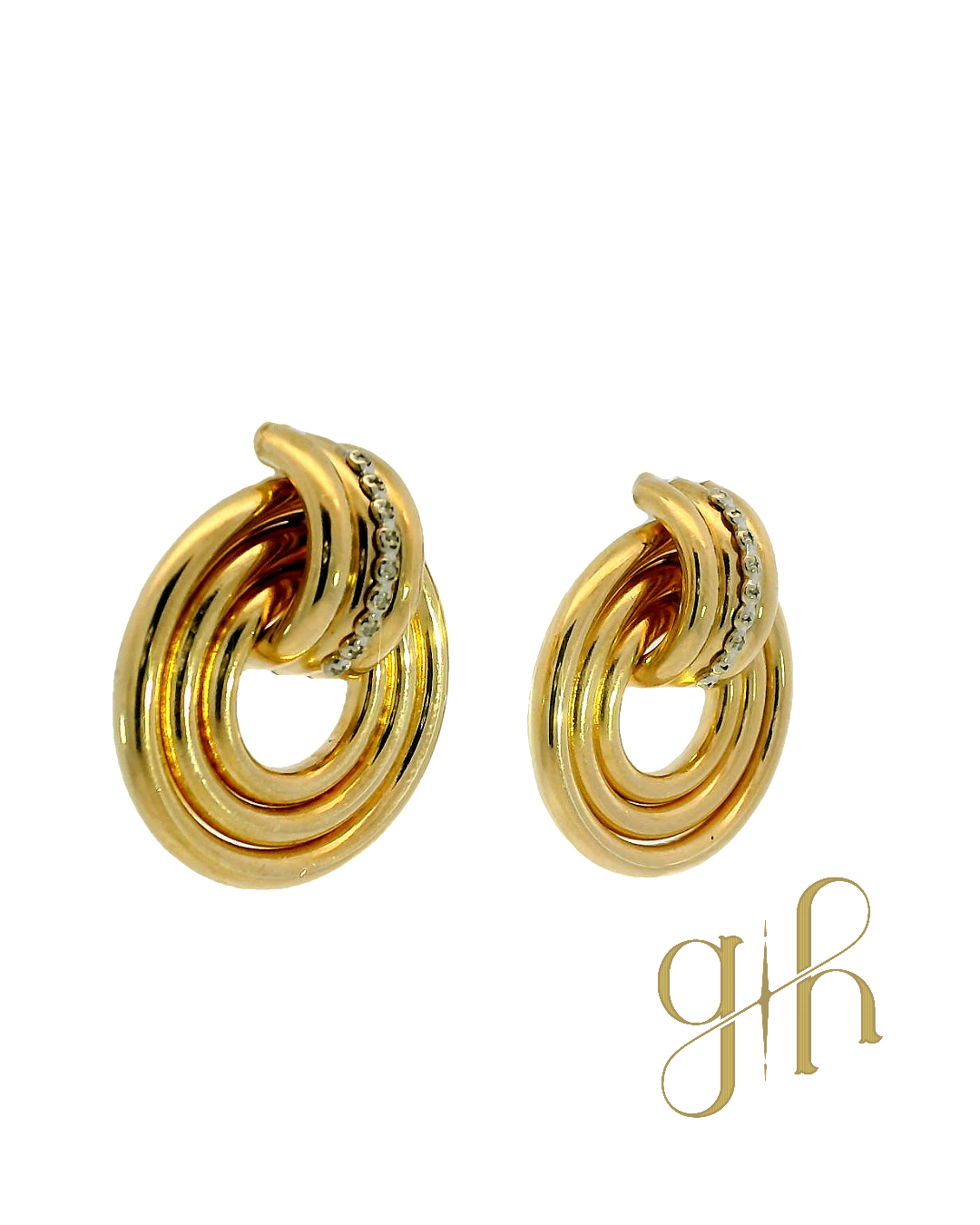 Round Disc Style Diamond Earrings