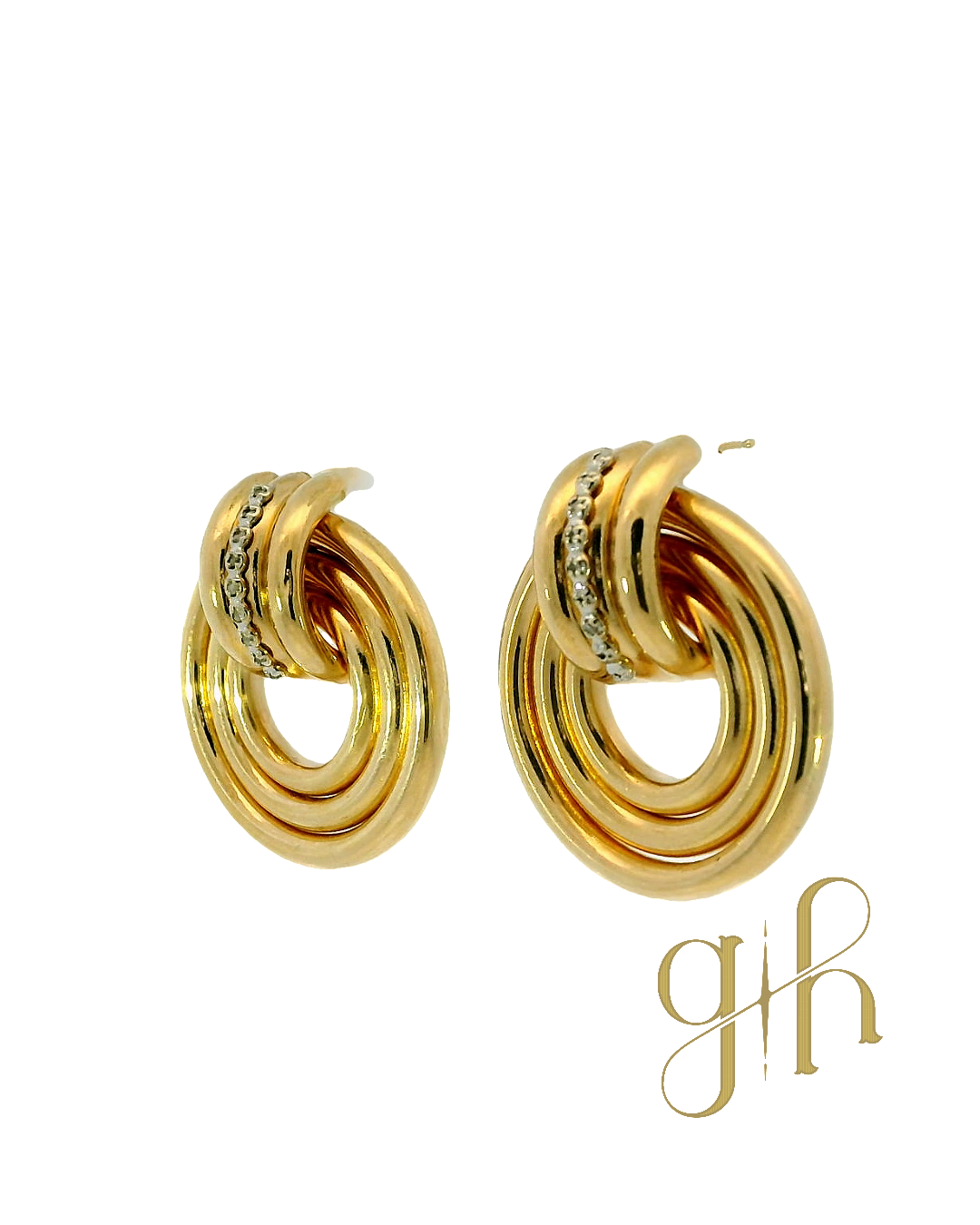Round Disc Style Diamond Earrings