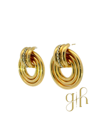 Round Disc Style Diamond Earrings