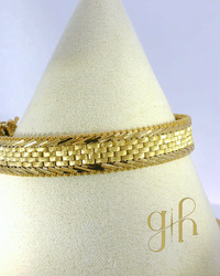 Beaded Edge Mesh Track Link Bracelet