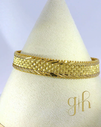 Beaded Edge Mesh Track Link Bracelet