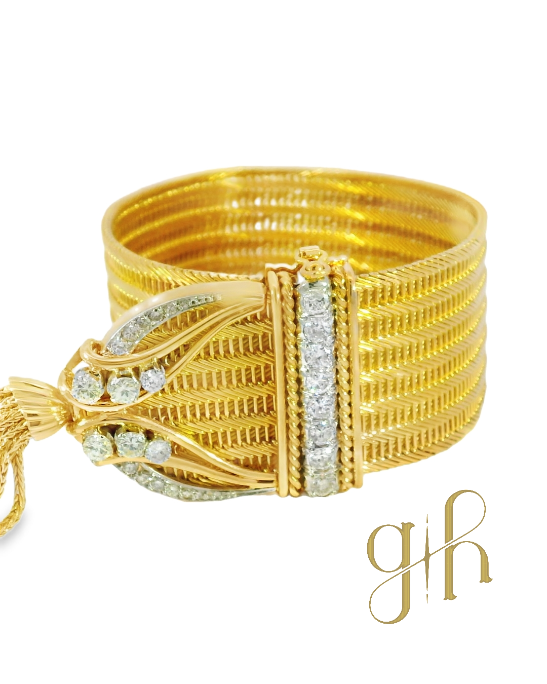 Fox Link Cuff Style Diamond Bracelet