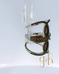 Orange Tourmaline Silver Cuff Style Ring