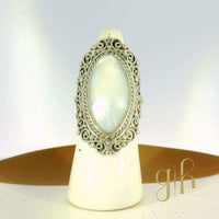 Mother of Pearl Scrollwork Ring