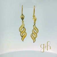 Wavy Feather Dangle Earrings