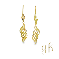 Wavy Feather Dangle Earrings